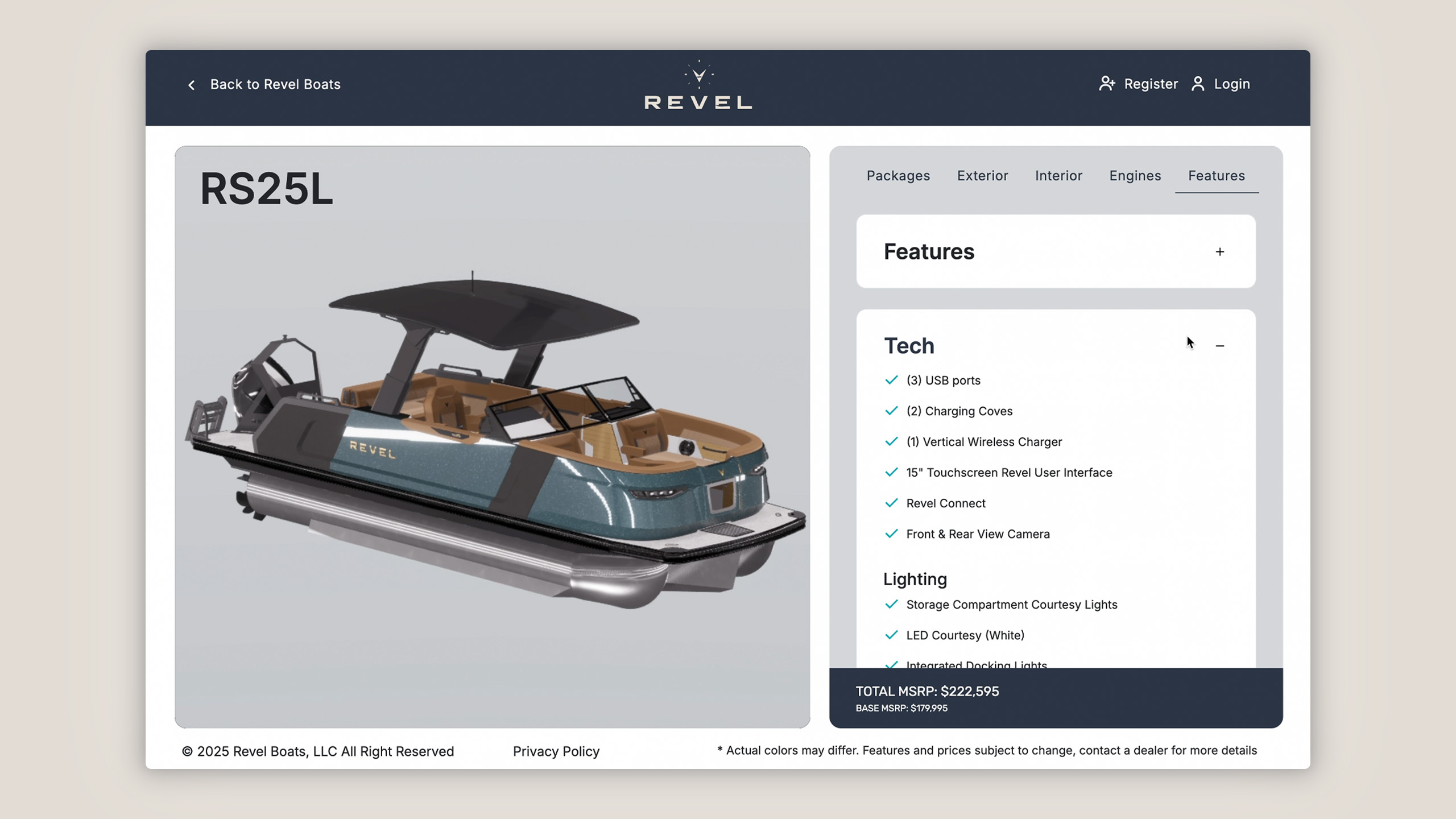 Revel Boats Web Configurator